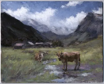 Painting Oil_Swiss Cow_10x8